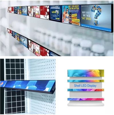 P1.5mm LED Shelf Display Ultra Thin LED Monitor 1200X60X20mm Waterproof