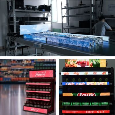 Supermarket Advertising Shelf LED Display P1.875mm Ultra Thin Waterproof