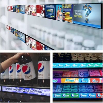P0.9mm Ultra Thin Shelf LED Advertising Display 600X60X20mm 3840Hz Refresh Rate