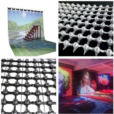 Outdoor Flexible LED Mesh Curtain High Brightness High Refresh Rate