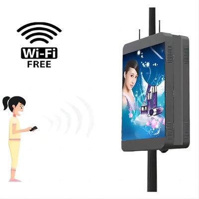 Street Pole Digital Outdoor LED Signs Support Wifi 4G Remote Control Light Weight