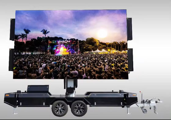 Outdoor P4 LED Sign Screen Trailer Solar Panels Advertising Trailer HD LED Display