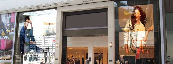 Adhesive Flexible Transparent LED Film Screen Architectural Glass Curtain Wall