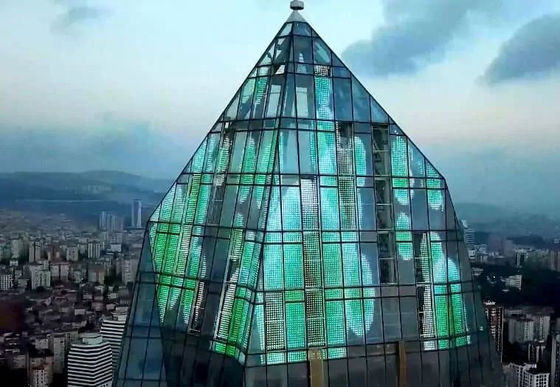 High Brightness Flexible Transparent LED Mesh Screen Display P40 P50 P55mm