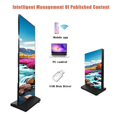 Foldable Led Poster Screen Portable Folding GOB Led Advertising Machine for Shopping Mall Conference Room Advertising