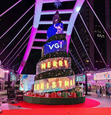 Merry Christmas HD LED Display Festive Atmosphere Special Christmas Tree Shopping Mall Turnkey LED Display Wih TUV