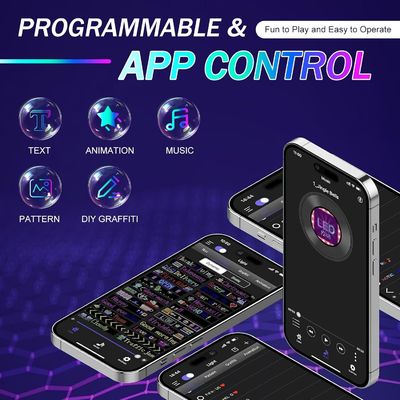 Programmable Led Sign, 15''x4'' Pre-made Animations & Customizable Text Led Car Sign, Bluetooth APP Control Scrolling LED Sign, Custom,Graffiti Flexible Led Matrix Panel for Car Store Hotel Holiday