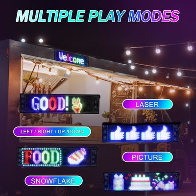 Programmable Led Sign, 15''x4'' Pre-made Animations & Customizable Text Led Car Sign, Bluetooth APP Control Scrolling LED Sign, Custom,Graffiti Flexible Led Matrix Panel for Car Store Hotel Holiday