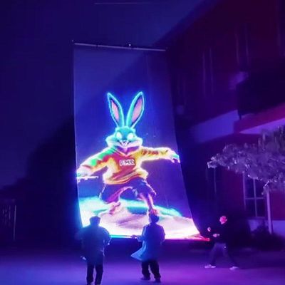 Flying LED Display with Drone Magic Carpet Screen LED Film Screen Rechargeable for Outdoor Advertising Customized