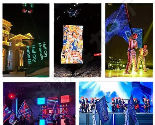 Flying LED Display with Drone Magic Carpet Screen LED Film Screen Rechargeable for Outdoor Advertising Customized