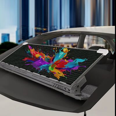 Car Glass Rear Window Led Display Advertising Adhesive Transparent Full Color Wifi 4G Display Board Taxi Rear Window