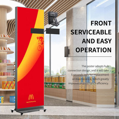 Foldable P2.5 GOB Poster LED Screen Hd Display Stand Totem Double-sided Free Standing Led Poster Screen for Shopping Mall