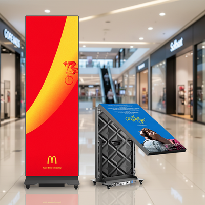 Foldable P2.5 GOB Poster LED Screen Hd Display Stand Totem Double-sided Free Standing Led Poster Screen for Shopping Mall