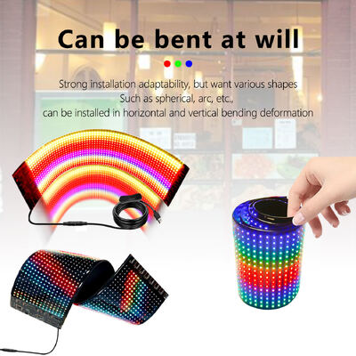 Flexible Advertising LED Display Programmable Text Logo Light Soft Matrix Panel Car Window Sign Shop LED Ticker Board