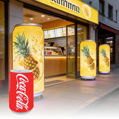 Creative Indoor/Outdoor Full Color LED Digital Poster Screen Soft Flexible Beverage Can Shape Special Beer Bottle for Retail