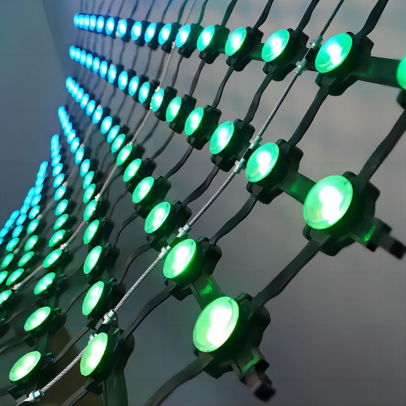 Outdoor Flexible LED Mesh Screen Curtain High Brightness High Refresh Rate