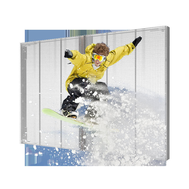 Outdoor Indoor P3.91-P7.8 LED Glass Cabinet 500x1000mm Transparent Film Panels Strip Grid