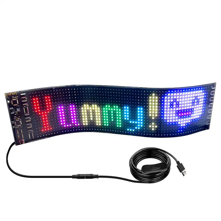 Flexible Advertising LED Display Programmable Text Logo Light Soft Matrix Panel Car Window Sign Shop LED Ticker Board