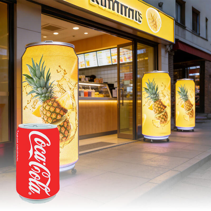 Creative Indoor/Outdoor Full Color LED Digital Poster Screen Soft Flexible Beverage Can Shape Special Beer Bottle for Retail